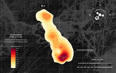 drilling location for oil deposit